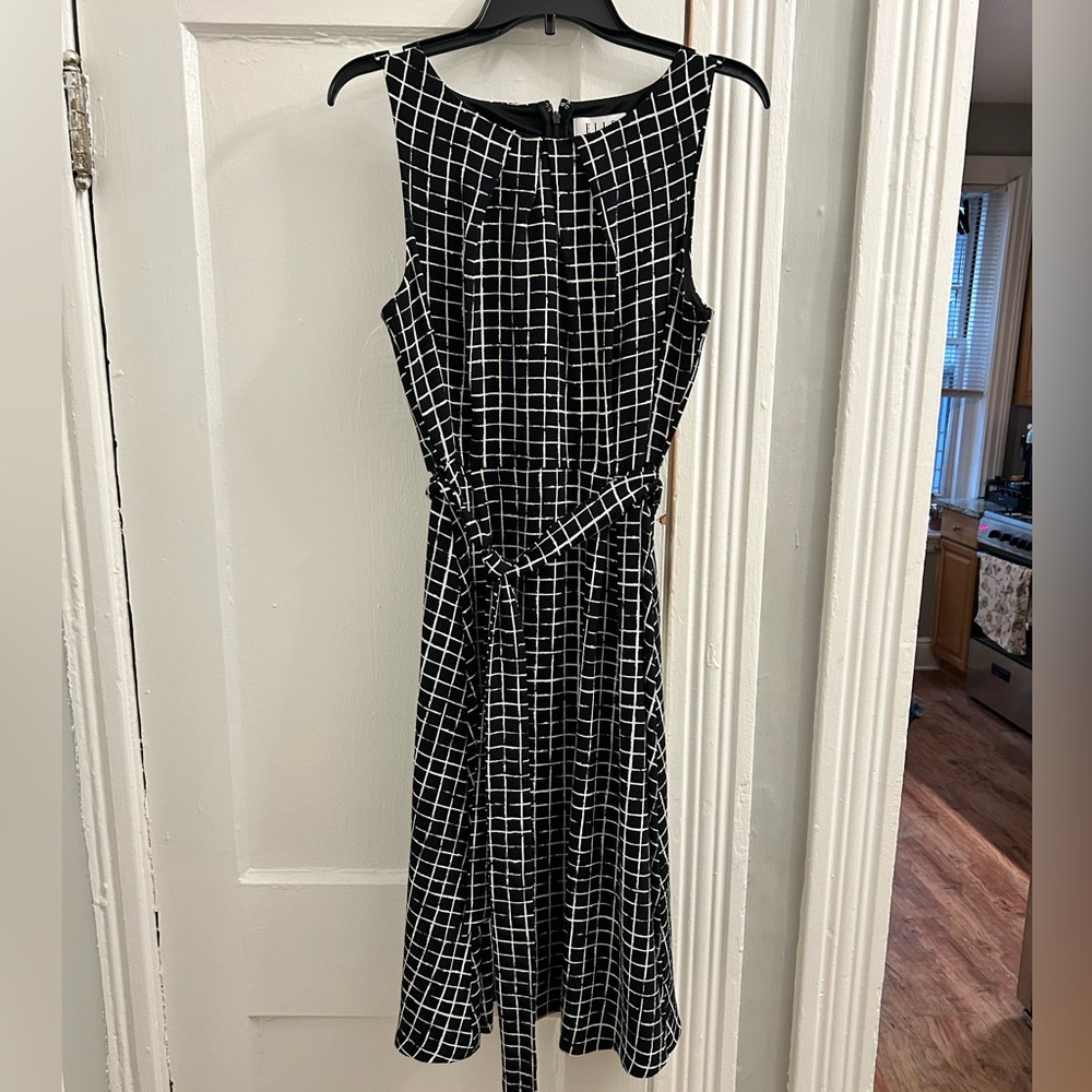 NWT Black and White Grid Midi Dress
